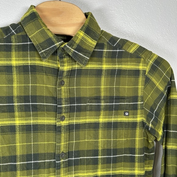 Marmot Other - Marmot Flannel Button Up Shirt Mens Size Large Green Plaid Organic Cotton